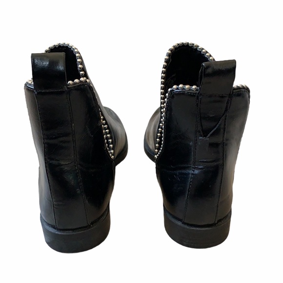 Zara Black Flat Cutout Studded Ankle Boots - Picture 5 of 7